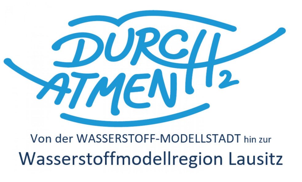 Logo Durch2atmen - Von der WASSERSTOFF-MODELSTADT hin zur Wasserstoffmodellregion Lausitz