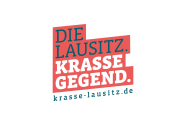 Logo mit der Aufschrift 'DIE LAUSITZ. KRASSE GEGEND'